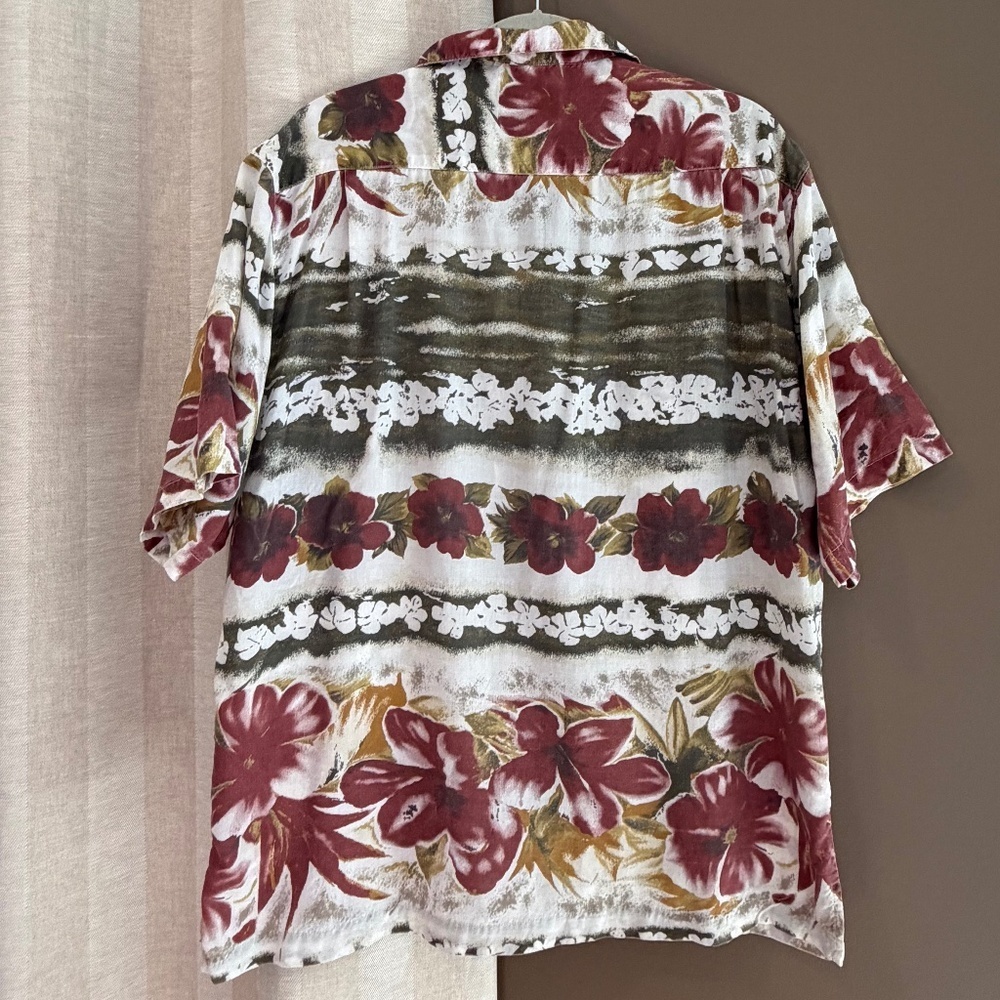 Vintage Tommy Bahama Oversized Relaxed Fit Camp Floral, Beach, Size Medium - Picture 4 of 14